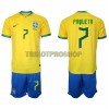 Original Trikotsatz Brasilien Lucas Paqueta 7 Heimtrikot WM 2022 Für Kinder